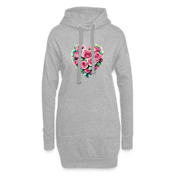 Saint-Valentin mariage amour fiançailles fête des mères - Sweat-shirt à capuche long Femme - gris chiné - Devant