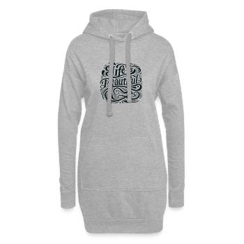 La vie est belle citation inspirante T-shirt - Sweat-shirt à capuche long Femme - gris chiné - Devant