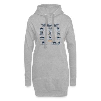 Tracteur Humour Agriculteur Paysan Fermier bleu - Sweat-shirt à capuche long Femme - gris chiné - Devant