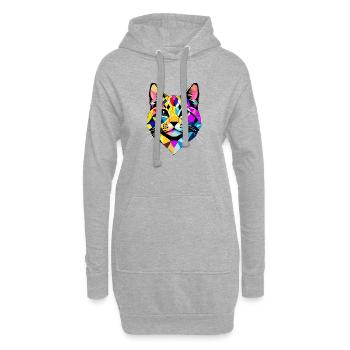 chaton, chat, chat siamois, chat domestique, propriétaire de chat - Sweat-shirt à capuche long Femme - gris chiné - Devant