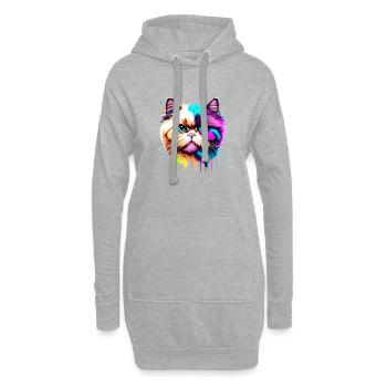 Chat, Chat siamois, Chat domestique, Chaton, Propriétaire de chat - Sweat-shirt à capuche long Femme - gris chiné - Devant