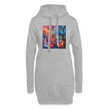 Nuit de conte de fées - Sweat-shirt à capuche long Femme - gris chiné - Devant