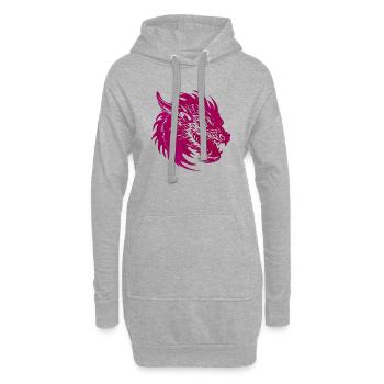 Fantasy Dragon Anime Dragon Head Reptile mythique - Sweat-shirt à capuche long Femme - gris chiné - Devant