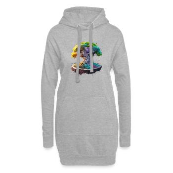 Lebensbaum Meditation Yoga Baum des Lebens - Hoodie-Kleid - Grau meliert - Vorne