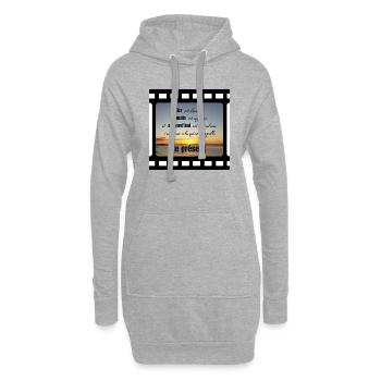 cinema hier3 - Sweat-shirt à capuche long Femme - gris chiné - Devant