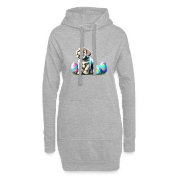 Oeufs de Pâques chiot Labrador Retriever - Sweat-shirt à capuche long Femme - gris chiné - Devant