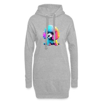 Pudel Hundeliebe Hundehalter Pudelwelpe Hundewelpe - Hoodie-Kleid - Grau meliert - Vorne