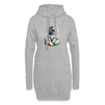Labrador Retriever Pâques Oeufs de Pâques chien chiot - Sweat-shirt à capuche long Femme - gris chiné - Devant