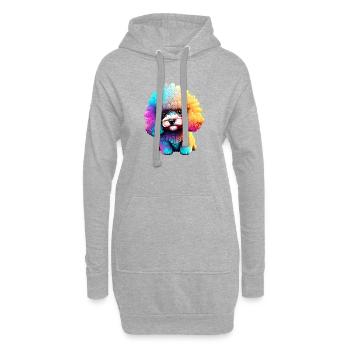 Caniche Chien Propriétaire Caniche Chiot Chien Chiot Chien Amour - Sweat-shirt à capuche long Femme - gris chiné - Devant