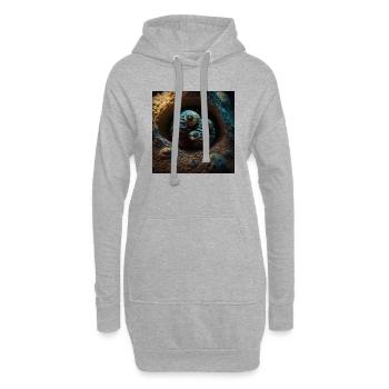 Süße kleine Larven - Hoodie-Kleid - Grau meliert - Vorne