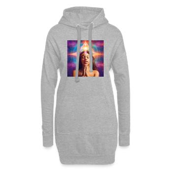 Espace Spiritualité Ésotérisme - Sweat-shirt à capuche long Femme - gris chiné - Devant