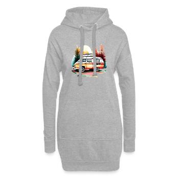 Caravane Tentes Camping-car Camping Camp Cadeau - Sweat-shirt à capuche long Femme - gris chiné - Devant