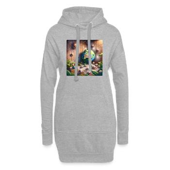Rettet die Welt - Hoodie-Kleid - Grau meliert - Vorne