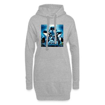 Famille d’orques - Sweat-shirt à capuche long Femme - gris chiné - Devant