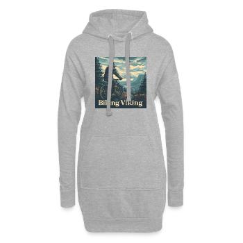 Viking à vélo - Sweat-shirt à capuche long Femme - gris chiné - Devant