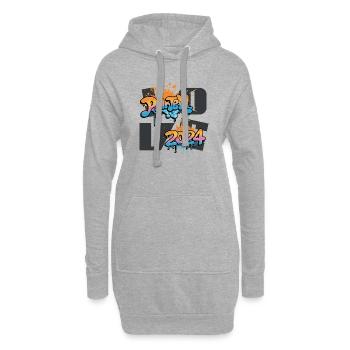 Paintballl Liebe 2024 Grafitti Splatter - Hoodie-Kleid - Grau meliert - Vorne