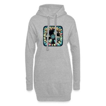 Spin the Beat Vinyl Kunst | Retro-Musikdesign - Hoodie-Kleid - Grau meliert - Vorne