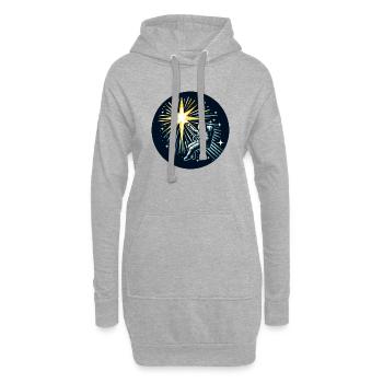 Sternenreichweite des Astronauten | Raum-Kunst-Design - Hoodie-Kleid - Grau meliert - Vorne