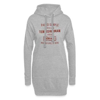 tenniswoman GÉNIALE rouge brunâtre foncé - Sweat-shirt à capuche long Femme - gris chiné - Devant