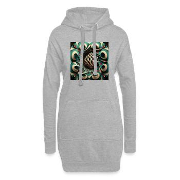 Geometrische Harmonie - Hoodie-Kleid - Grau meliert - Vorne