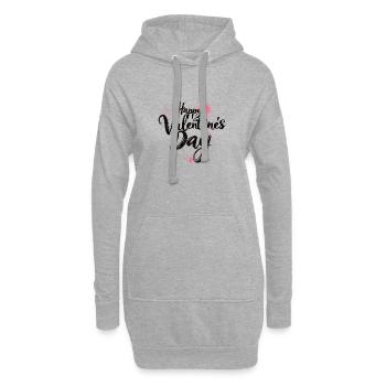 Eleganter Valentinstag - schickes Liebesskript - Hoodie-Kleid - Grau meliert - Vorne