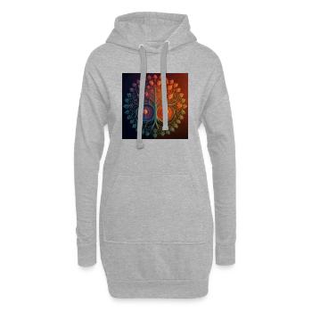Colorful Tree of Life - Hoodie-Kleid - Grau meliert - Vorne