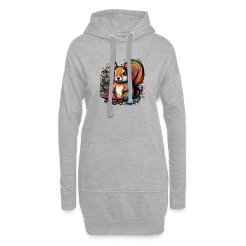 Écureuil - Sweat-shirt à capuche long Femme - gris chiné - Devant