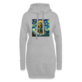 Gott in einem Van Gogh - Hoodie-Kleid - Grau meliert - Vorne