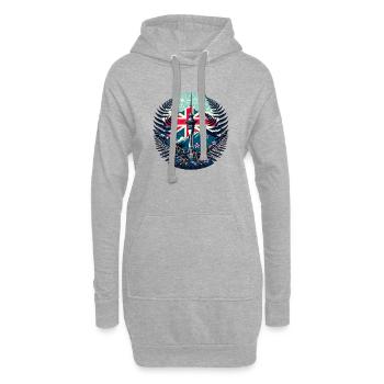 Neuseeland Aotearoa Kiwi 15 - Hoodie-Kleid - Grau meliert - Vorne