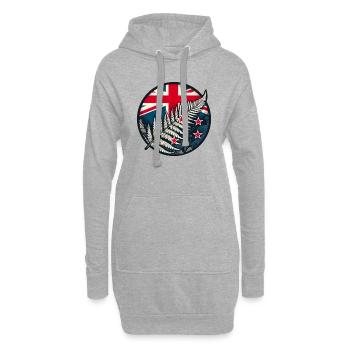 Nouvelle-Zélande Aotearoa Kiwi 4 - Sweat-shirt à capuche long Femme - gris chiné - Devant