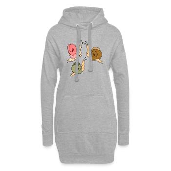 Escargots - Sweat-shirt à capuche long Femme - gris chiné - Devant