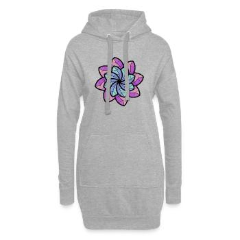 Blüte - Hoodie-Kleid - Grau meliert - Vorne