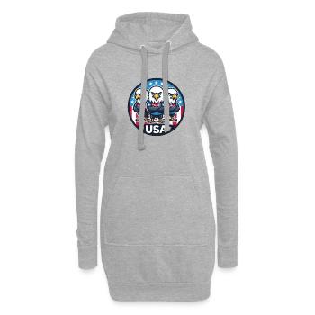 USA Soccer Eagles - Aigles patriotiques en action - Sweat-shirt à capuche long Femme - gris chiné - Devant