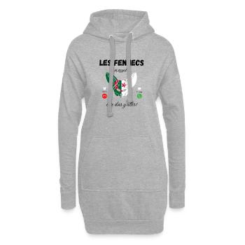 les Fennecs m’appelle et je dois y aller - Sweat-shirt à capuche long Femme - gris chiné - Devant