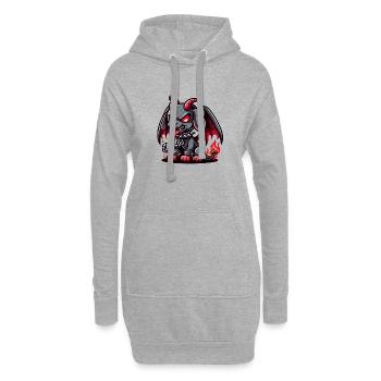 Chien démone - Fougueux Hellhound chibi dessin animé - Sweat-shirt à capuche long Femme - gris chiné - Devant
