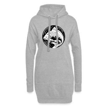 Carpe créative blanche - Sweat-shirt à capuche long Femme - gris chiné - Devant