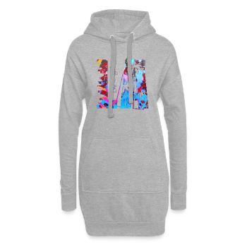 Los Angeles, États-Unis, États-Unis, Californie, Patriot Travel - Sweat-shirt à capuche long Femme - gris chiné - Devant