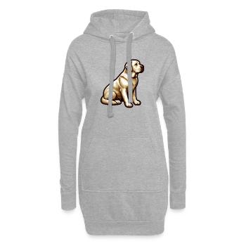 Labrador Retriever - Hoodie-Kleid - Grau meliert - Vorne