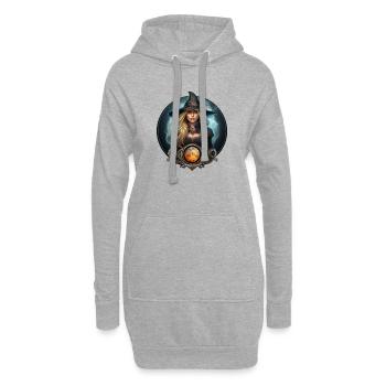 Sorcière druide magie celte - druidesse wicca - Sweat-shirt à capuche long Femme - gris chiné - Devant