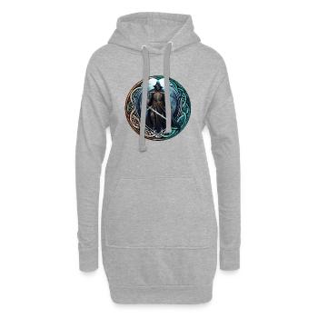 Guerrier celte - magicien à l'épée - rune celte - Sweat-shirt à capuche long Femme - gris chiné - Devant