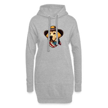 Labrador Head - Cowboyhut - Hoodie-Kleid - Grau meliert - Vorne