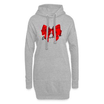 Schleife Geschenkschwarze Schrift - Hoodie-Kleid - Grau meliert - Vorne