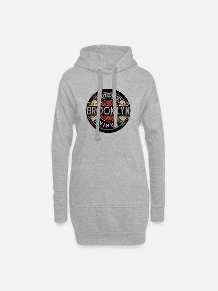 Brooklyn Vinyl - Hoodie Dress - heather grey