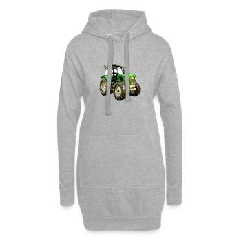 Moderner Traktor Trecker - Hoodie-Kleid - Grau meliert - Vorne