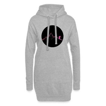 Ski dich frei! (pink) - Hoodie-Kleid - Grau meliert - Vorne