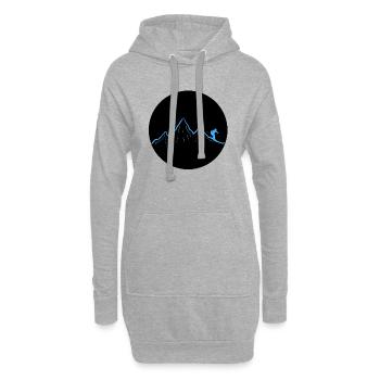Ski dich frei! (hell blau) - Hoodie-Kleid - Grau meliert - Vorne