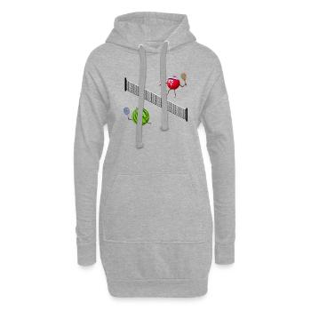 Tennis Cranberry und Wassermelone - Hoodie-Kleid - Grau meliert - Vorne