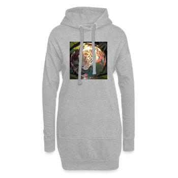 Beau félin - Sweat-shirt à capuche long Femme - gris chiné - Devant