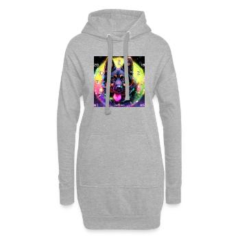 Mon ami coloré - Sweat-shirt à capuche long Femme - gris chiné - Devant