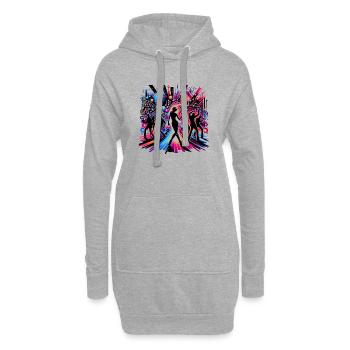 Lebendige Musik Tanz Kunst – Bewegung Energie - Hoodie-Kleid - Grau meliert - Vorne